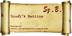 Szvák Bettina névjegykártya